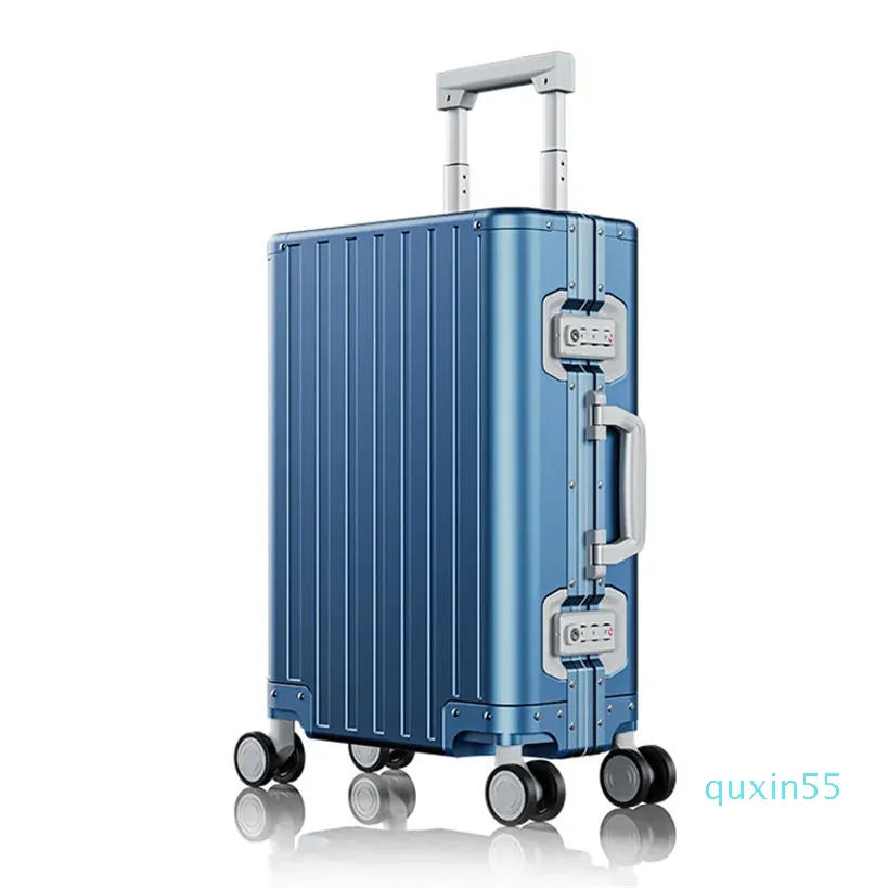 Koffers 20/24/28Inch Aluminium Harde Trolleybagage Hoogwaardige Mode Reispak Business Carry On Cabine