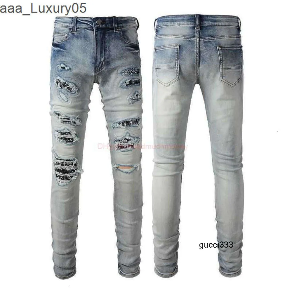 High amari Jeans amirl amirlies Hole am amis Jeans imiri amiiri Mens Designer Clothing with ires Jeans Street Denim Pants Perforated ies Light Jeans Youth Slim F WP1R
