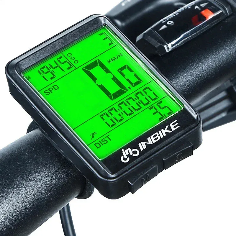 Bike Computers Inbike Bicycle Computer Draadloze en bekabelde MTB -fietscycling Kilometerteller Waterdichte Bike Speedometer Stopwatch LED Digitale snelheid 231218