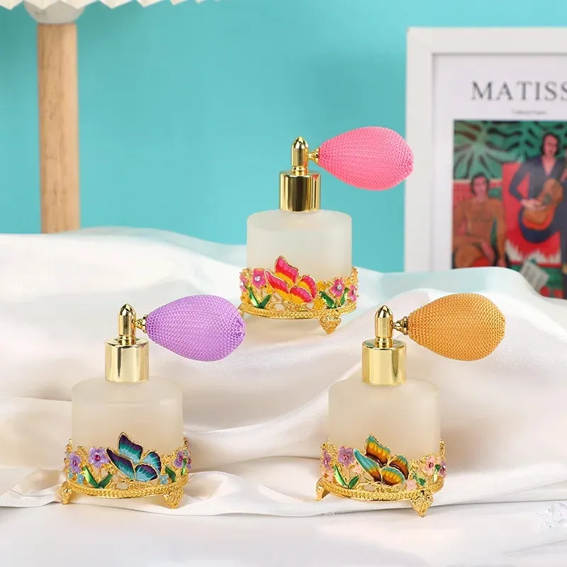 60-Pack 50ml Vintage Butterfly Refillable Perfume Bottles, Frosted