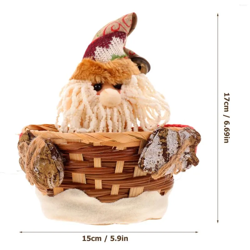 Plates Candy Storage Basket Christmas Party Gift Holder Xmas Snowman Patterned Ornament For Home Decoration