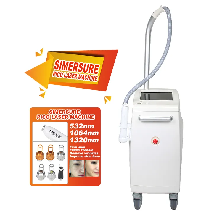 2024 Professional Picosecond Carbon Laser Peel Tattoo Removal Q-Switched ND YAG Laser 1064nm 532nm 755nm 1320nm Pico Second Scar Spot Salon