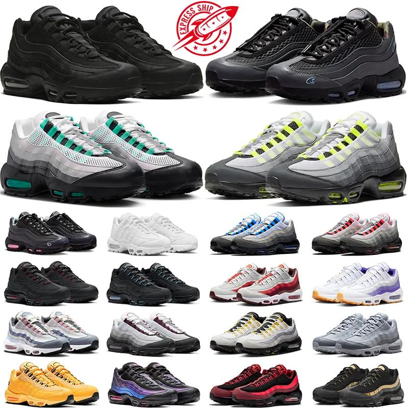 Designer 95 running shoes men women 95s Triple Black White Stadium Green OG Neon Crystal Blue Bred Dark Beetroot Solar Red Smoke Grey mens trainers sneakers