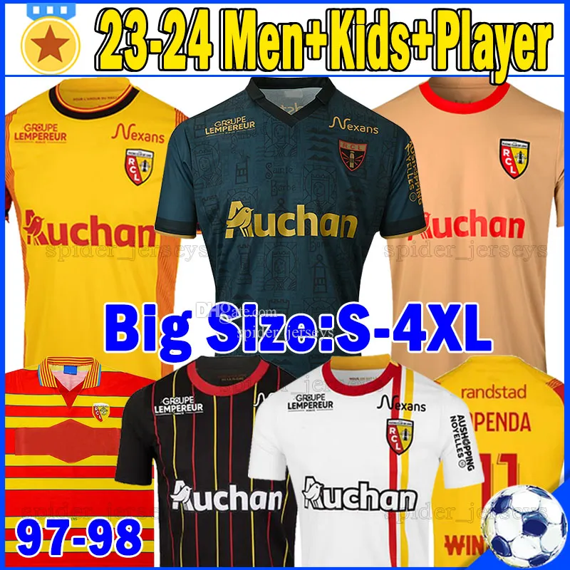 XXXL 4XL 23 24 maglia RC LeNs maglie da calcio Sainte Barbe Player Versione retrò 1997 GANAGO GRADIT FORTES CAHUZAC 2023 2024 LENS MAURICIO Maglie da calcio kit per bambini