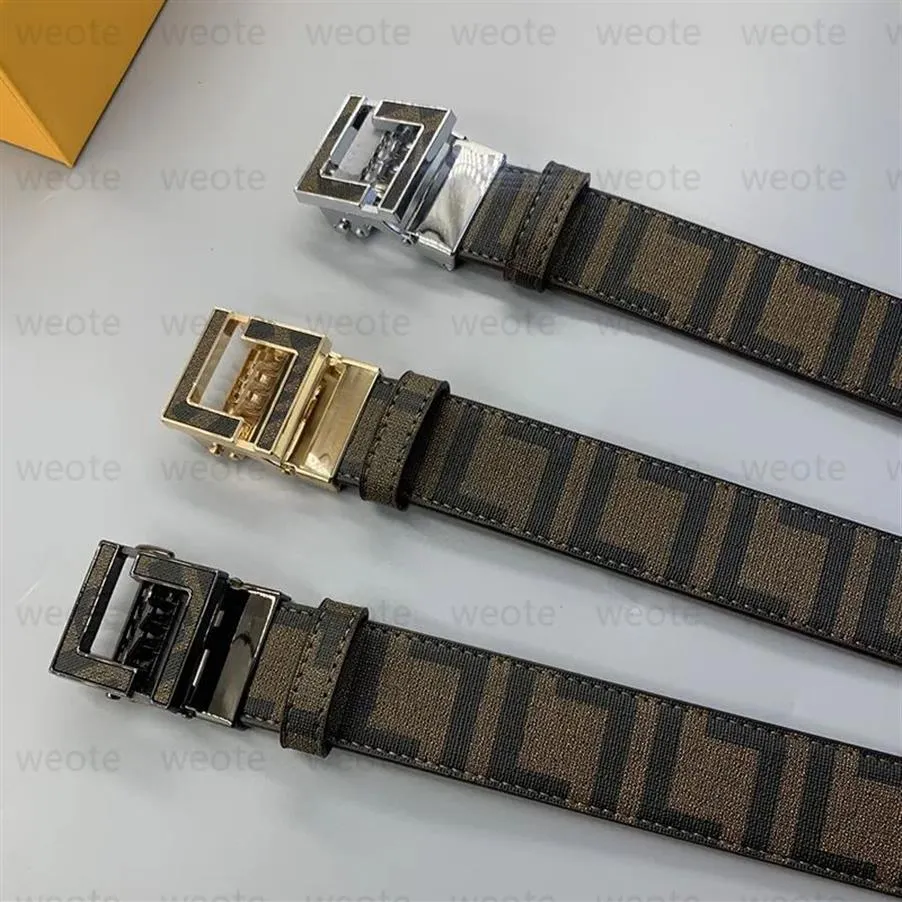 Genuine Leather Belt Designer For Men Automatic Buckle Belts Mens Letters Waistband Cintura Ceintures F Belt For Women Width 3 8cm246h