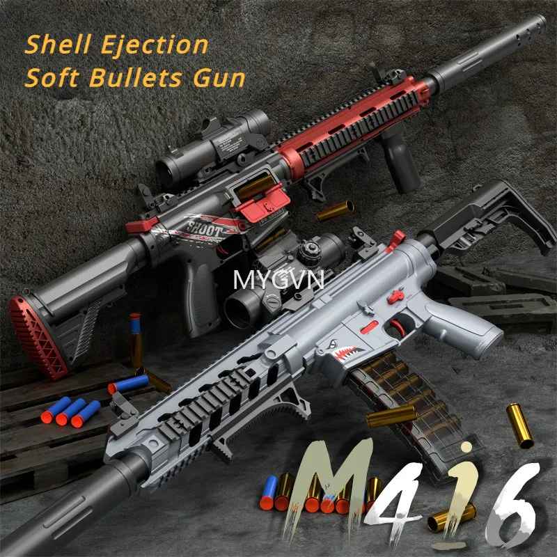 M416 Electric Manual 2 Modes Toy Guns Soft Bullet Shell Ejection Automatic Blaster For Adult Child Outdoor Game