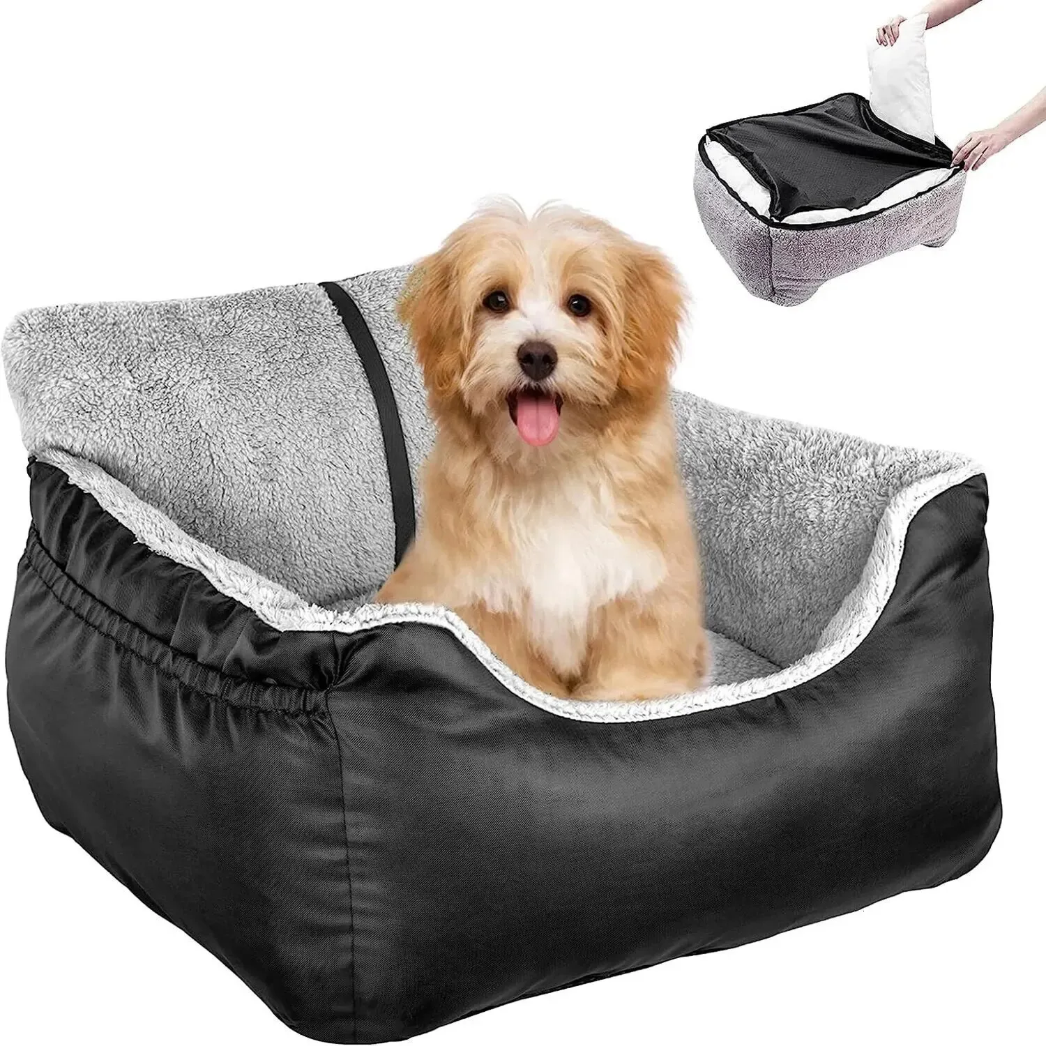 kennels pens Pet Car Seat for Large Medium Dogs Washable Dog Booster Detachable Bed Back Travel 231218