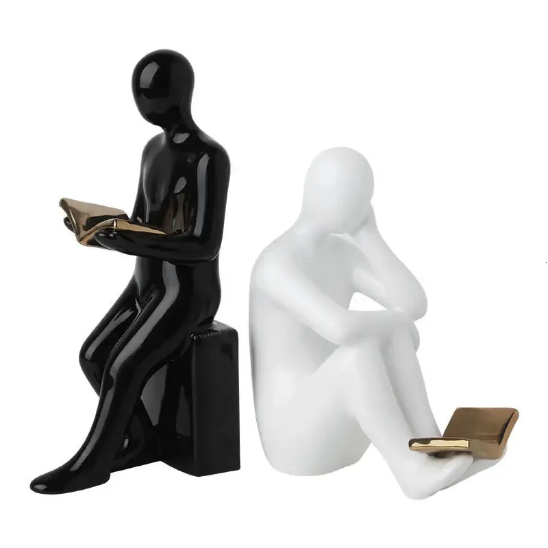 Objetos decorativos estatuetas acessórios de mesa minimalista e moderno suporte para livros decoração de personagens acessórios para livros de escritório organizador de mesa termina 231219