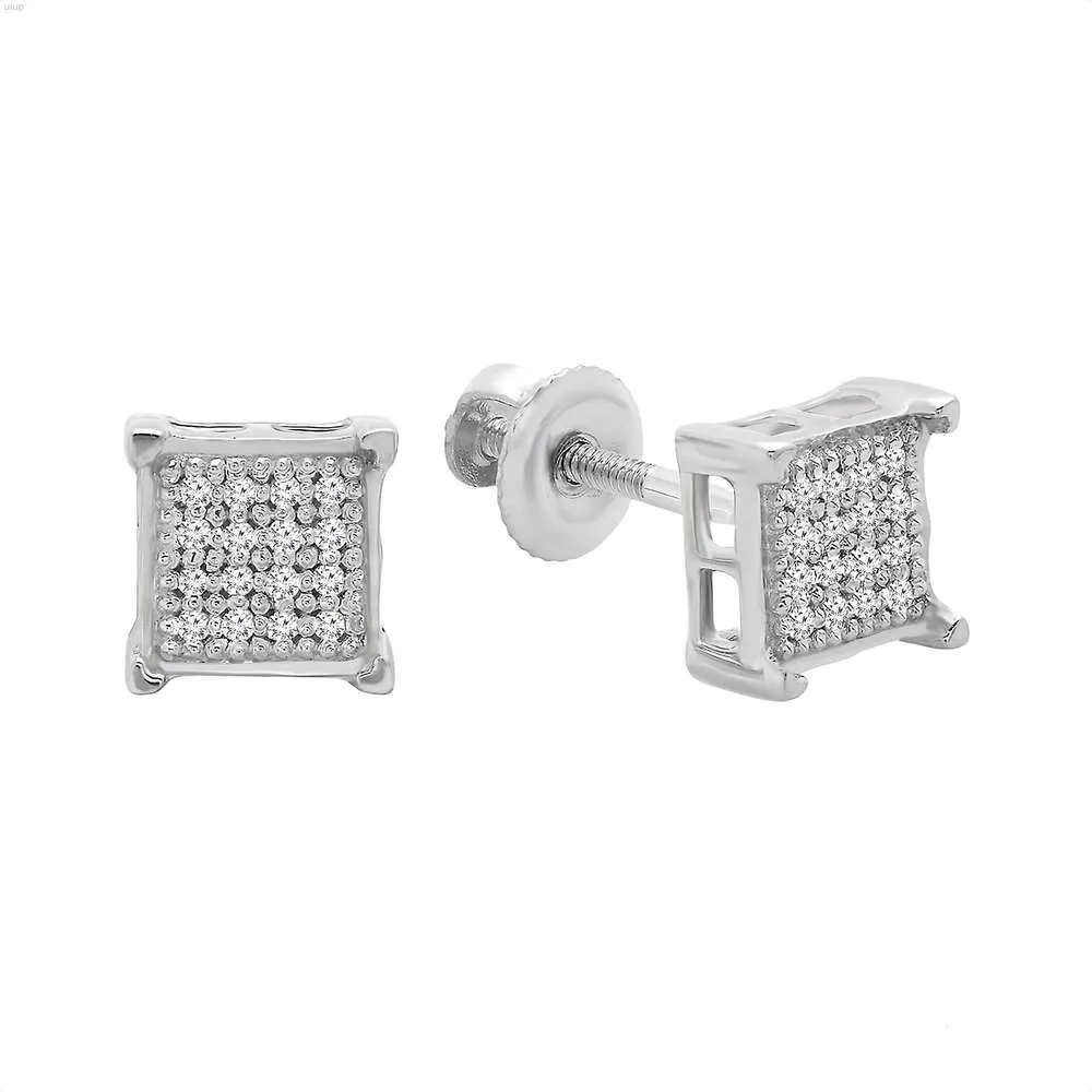 Affordable 14k Hip Hop Iced Square Lab Grown Diamond Earrings Stud Price