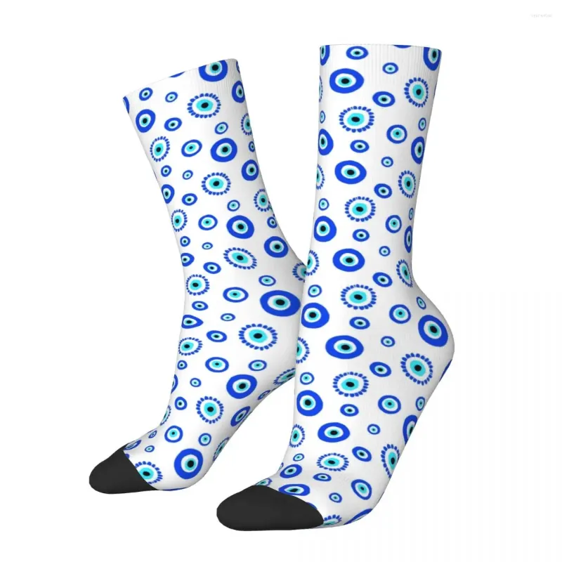 Erkek çorap moda erkek erkekler harajuku kötü göz sembolü şanslı cazibe çorap mavi nazar musmulet boho kaykay kadın çorapları