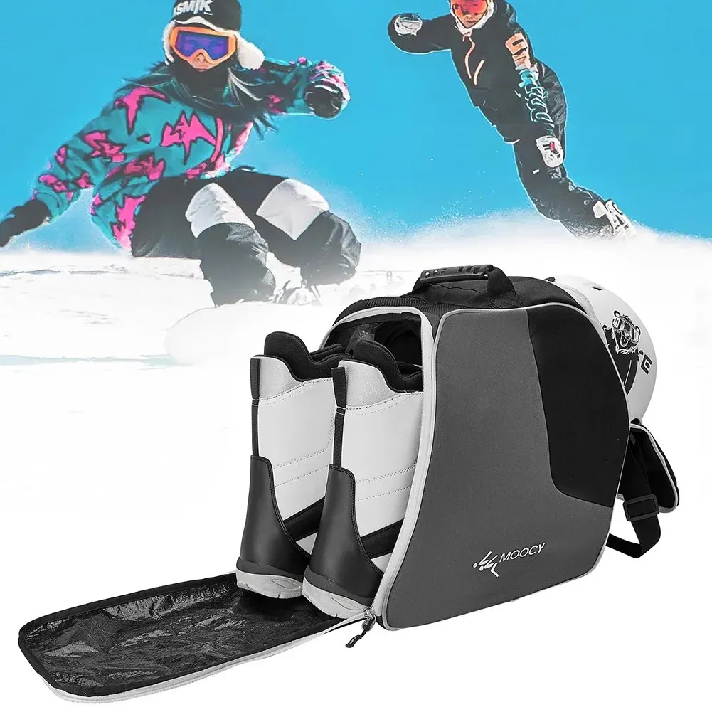 Ski Snowboard Taschen Outdoor Winter Skischuh Tasche Schneestiefel Aufbewahrungstasche Zubehör Rollschuhtasche Wasserdichte Reise Sporttasche für Skihelm Stoff 231218