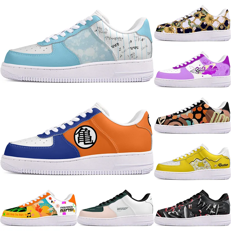 DIY prachtige schoenen mooie herfst heren Vrijetijdsschoenen voor heren dames casualplatform sneakers Klassieke cartoon graffiti trainers comfortabele donkerzwarte sport