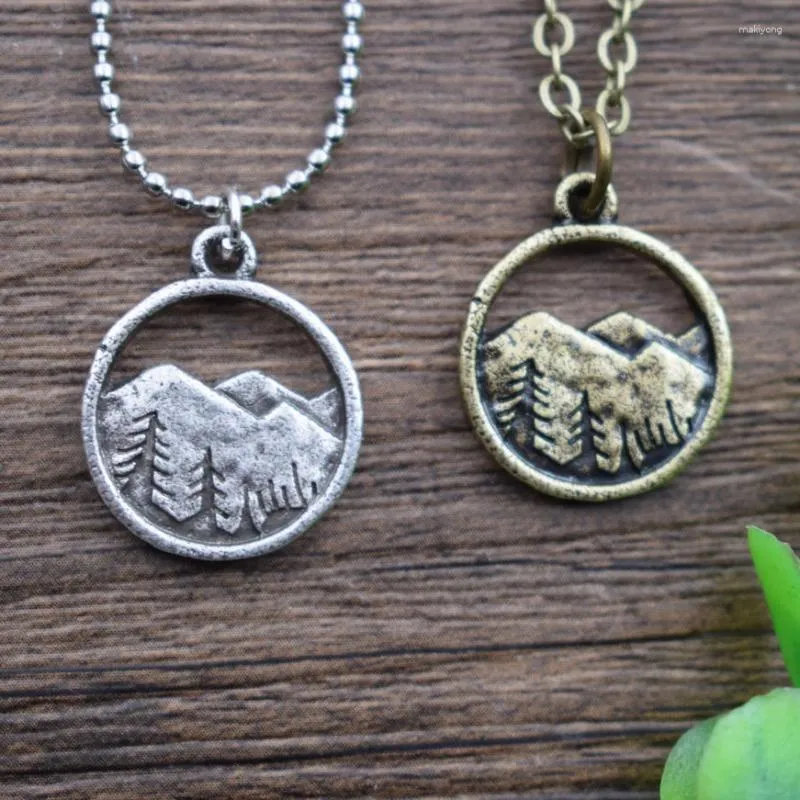 Pendant Necklaces 1pcs Lovely Mountain Landscape Necklace Nature Circle Lover Gift Everyday SanLan