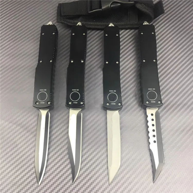 4 Style Micro Tech UT85 OTF Auto Knife 3.149 "D2 Steel Blade, T6061 Aviation Aluminiumhandtag, Camping Outdoor Tactical Knives EDC Pocket Knifes BM 3300 3400 4600