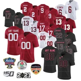 Custom Alabama Crimson Tide College Football Jersey Tua Tagovailoa Jaylen Waddle Patrick Surtain II Bryce Young Devonta Smith  Jones Stit