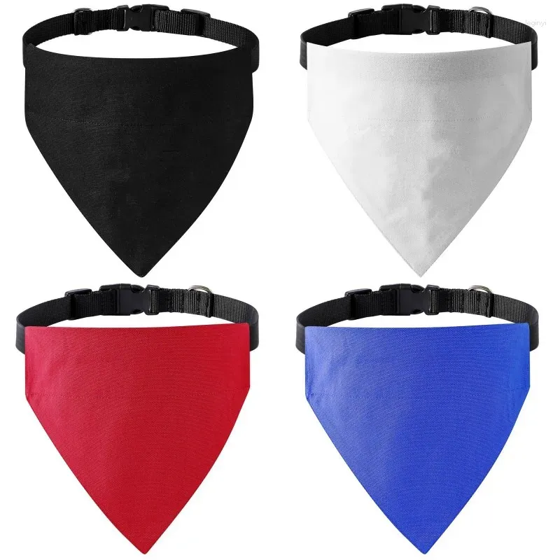 Vêtements pour chiens Bandanas solides réglables Chiot Triangle Coton Chat Foulard Doux Saliva Serviette Colliers Pour Animaux De Compagnie Chihuahua Accessoires