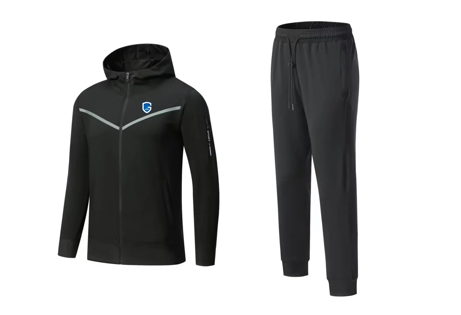 K.R.C. Genk Men's Leisure Tracksuits na świeżym powietrzu Sport Sport Sport Sport Full Trening Pełne zamek błyskawiczne z czapką sportową koszulę sportową