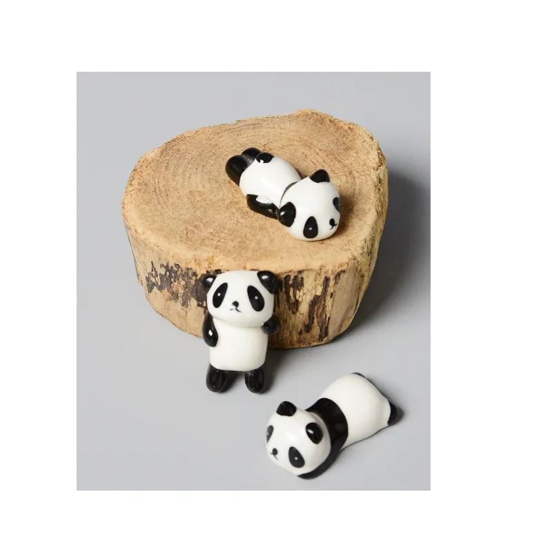 Ceramic Panda Chopsticks Stand Holder Porcelain Spoon Fork Knife Rest Rack Restaurant Table Desk Decor