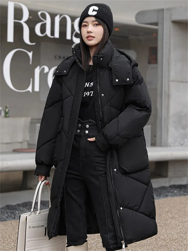 S DOWN PARKAS COTTON COAT 여성 좋은 의류 저렴한 가격 판매 2023 겨울 패션 한국 긴 두꺼운 따뜻한 느슨한 후드 231219