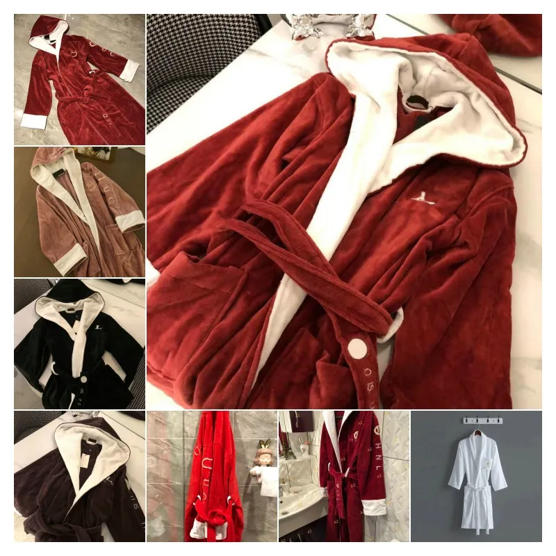 Men's Sleepwear Fashion Casual Mens Bathrobes Flannel Robe Hooded Long Sleeve Couple Men Woman Robe Plush Shawl Kimono Warm Male Coat 1 M-3XL 8 colors