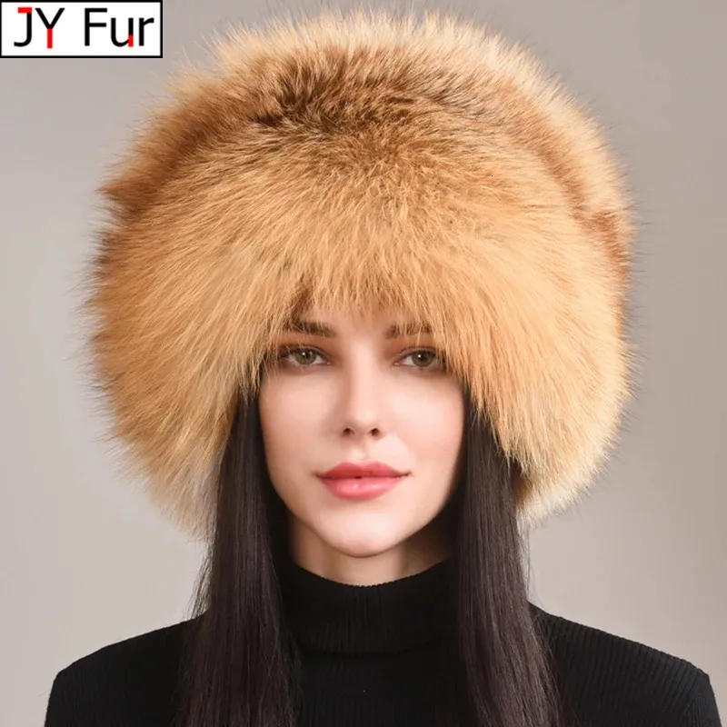 Beanie Crânio Caps Outono e Inverno 2023 Mulheres Genuína Natural Fur Cap Russo Chapéu Real Dome Mongol 231219