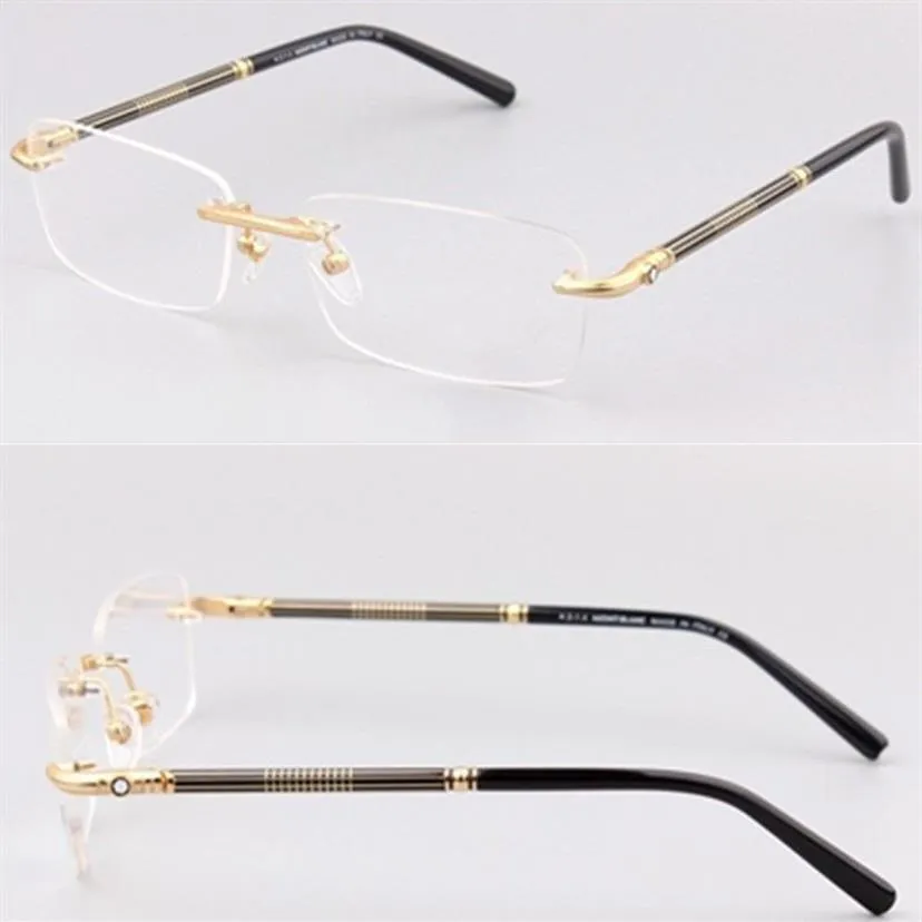 Brand Mens Optical Glasses Frame Man Rimless Eyeglass Frame for Men Gold Silver Myopia Eyeglasses Designer Spectacle Frames Eyewea288k