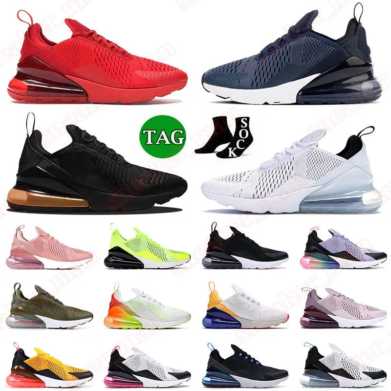 Top Designer 270 270s Trainers Mens Women Running Shoes Triple White Black Gold Cool Grey University Red Khaki Medium Olive Men Trainers Outdoor Sports Sneakers