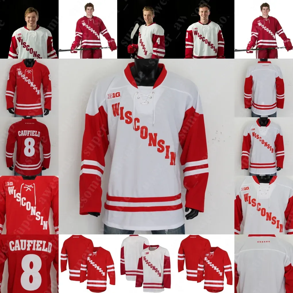 Maglia da hockey Wisconsin Badgers Brian Elliott Mike Eaves Mark Johnson Theran Welsh Tony Granato Shane Connelly Joe Pavelski Justin Schultz R 89