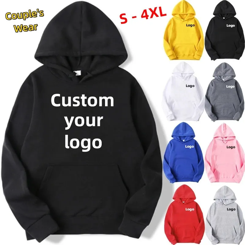 Moletons masculinos Moletons Homens e Mulheres DIY Impresso Moletom Com Capuz Solto Pulôver Primavera Outono Inverno Algodão Personalize seu Hoodie S4XL 231218