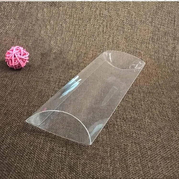 랩 10 크기 50pcs 2.8x7x19.5cm 명확한 PVC 베개 모양 사탕 박스 파티를위한 투명 플라스틱 베개 상자 선물 선물 사탕 패키지