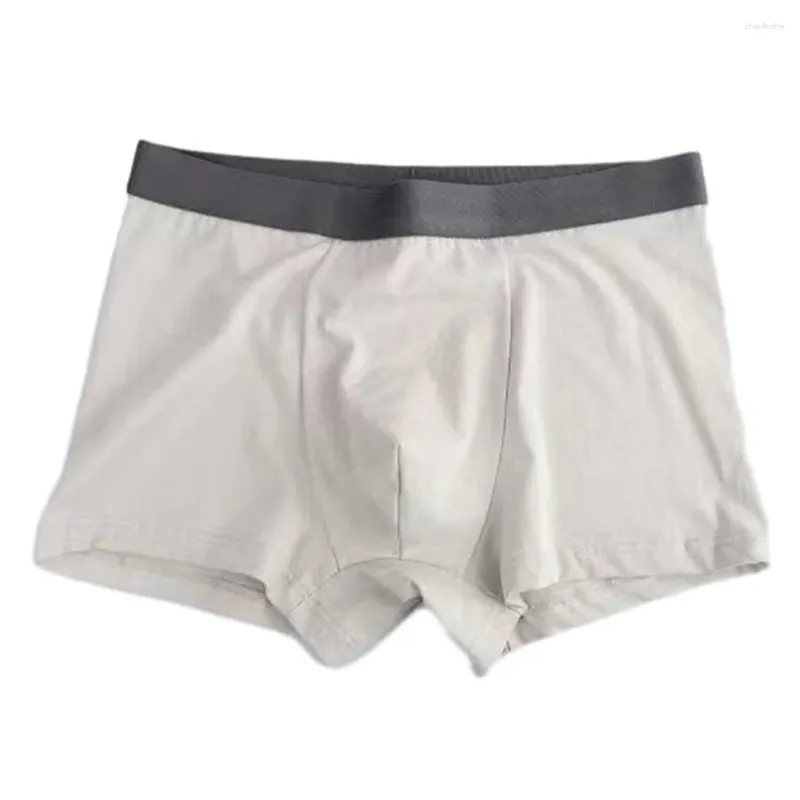 Mutande da uomo in cotone a vita media boxer intimo solido marsupio rigonfio slip mutandine traspirante semplice lingerie maschile pantaloncini