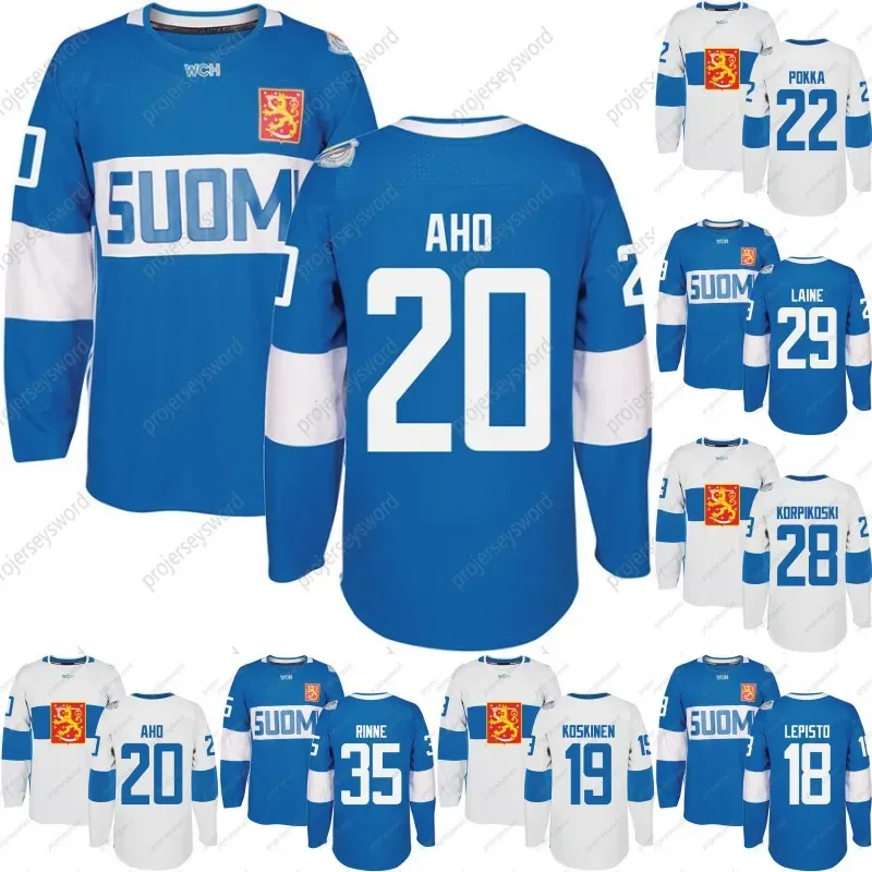 2016 Puchar Świata Hokeja Finlandia Drużyna Jersey Rinne Laine Korpikoski Donskoi Pokka Aho Koskinen Lepisto Men Men Youth Custom Hoceky Jerseys 12