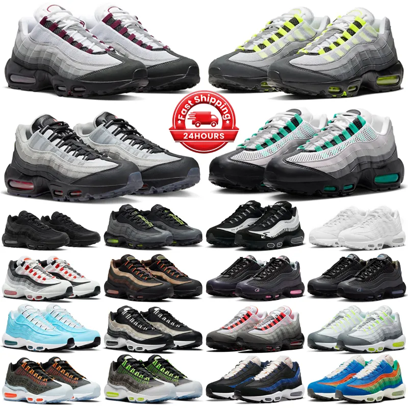 air max 95 남성 운동화 배 블랙 화이트 아쿠아 네온 태양 레드 주파수 SE CHAUSSURES 트레이너 스포츠 크기 40-45 신발을 실행