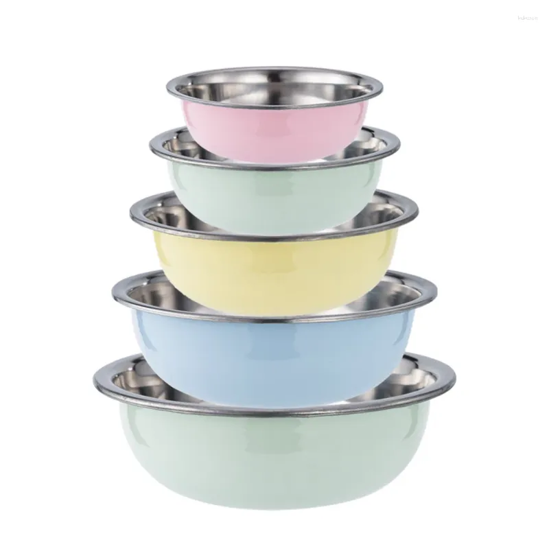 Cookware Sets Wholesale Color Basin Set Five-piece Rice Sieve 3 Piece Household Vegetable Sink Multi-purpose