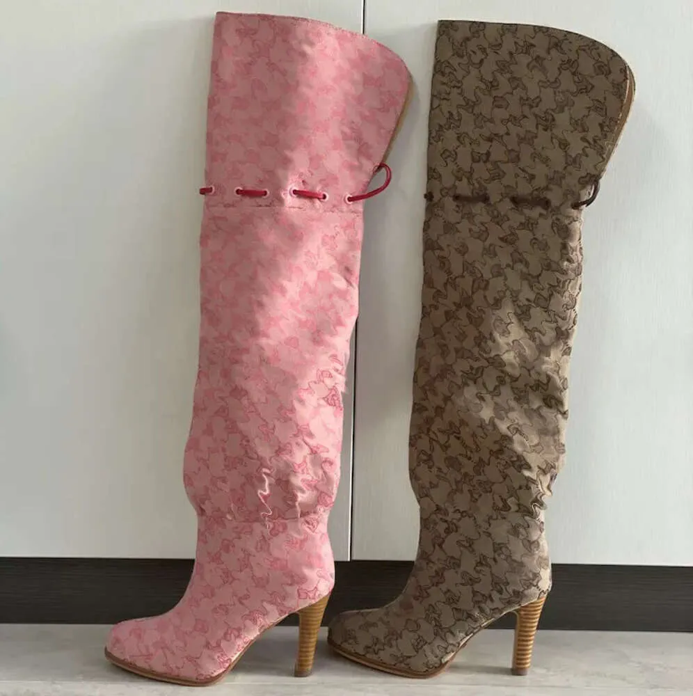 Tasarımcı Botlar Diz kış ayak bileği bot ayarlanabilir kayışlar tuval fermuar bağcıları orijinal ayakkabılar bayanlar kızlar seksi kutu 4520