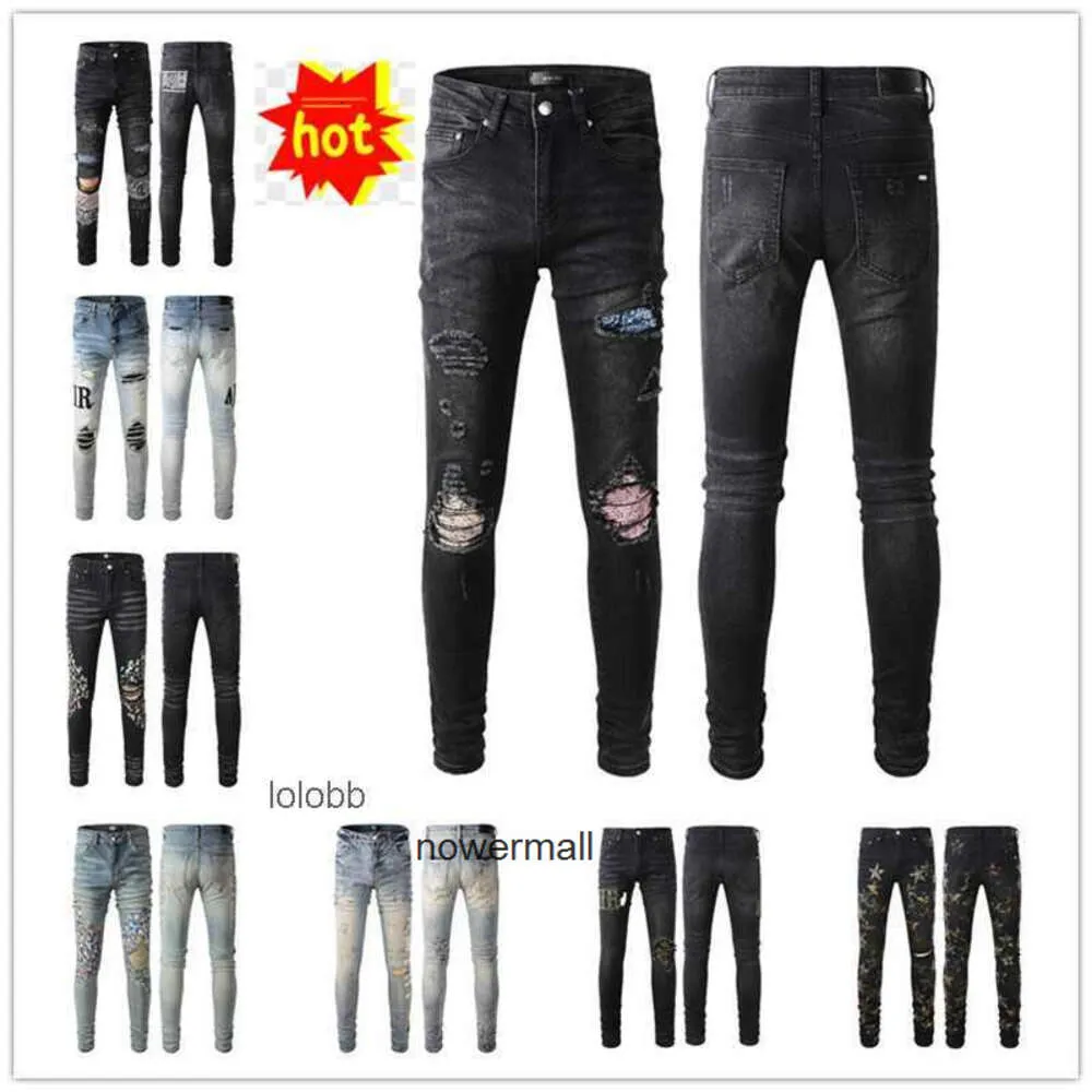 Arrivals Trousers am amis imiri amiiri New amari Mens Luxury Designer Denim Jeans Holes amirl Jean COOLGUY Biker Pants Man Clo amirlies LWJZ