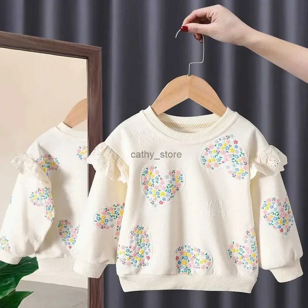 Trui Schattige Kinderkleding 2023 Herfst Nieuwe Fijne Katoenen Trui Top Mode Liefde Trui Kinderkleding Meisje Ropa De NiaL231215