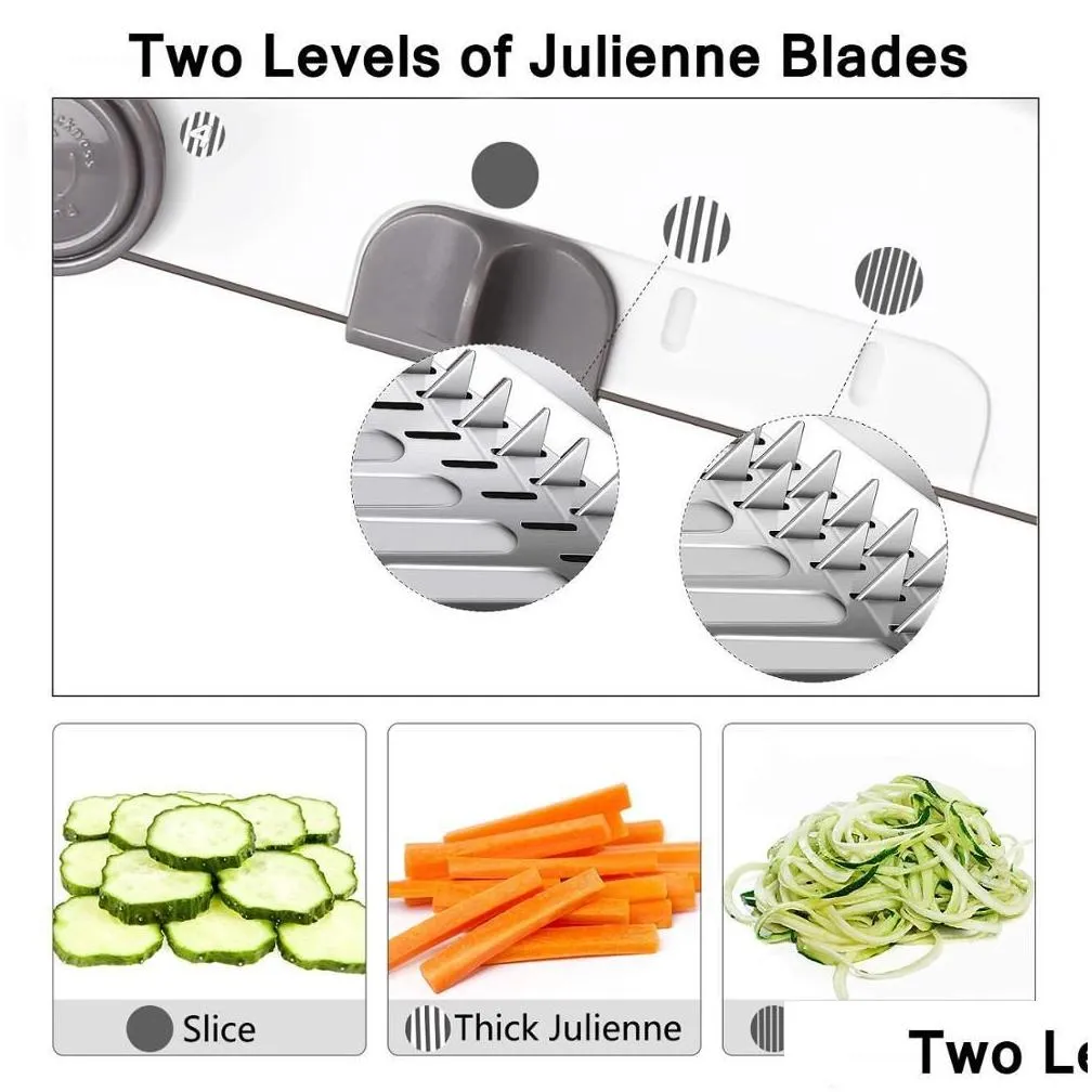 LMETJMA 18 Types Adjustable Mandoline Slicer Stainless Steel Vegetable Julienner Grater Onion Potato Slicer Cutter KC0326 210406