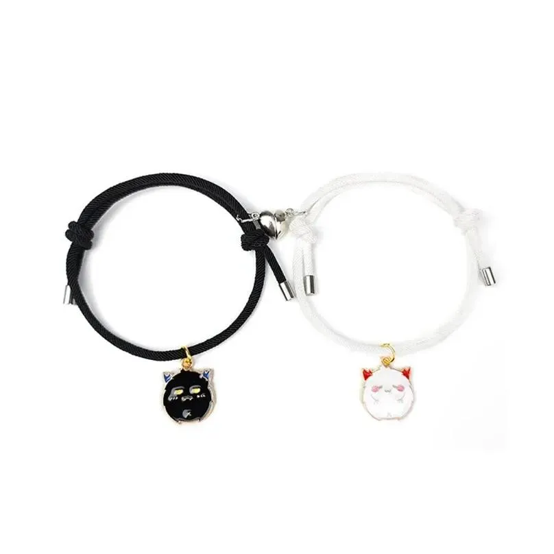 Pulseiras de elo de corrente Y4Qe Halloween Love Casal Pulseira Ímãs para atrair namoradas Corda de mão Jóias Drop entrega Otqrm