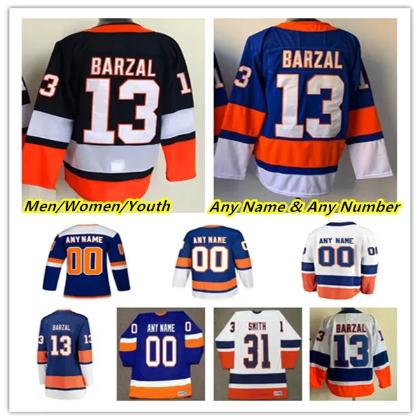 NY Reverse Retro Mathew Barzal Hockey Jersey Brock Nelson Noah Dobson Anders Lee Josh Bailey Jean-Gabriel Pageau Zach Parise Anthony Beauvil 81