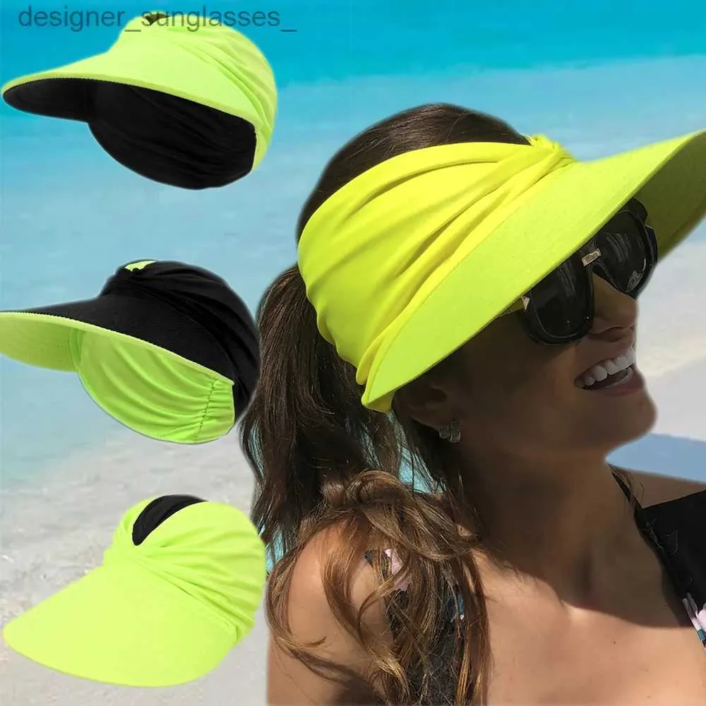 Visors Women Wide Brim Sunhat Summer Outdoor Sun Hat Open Top C