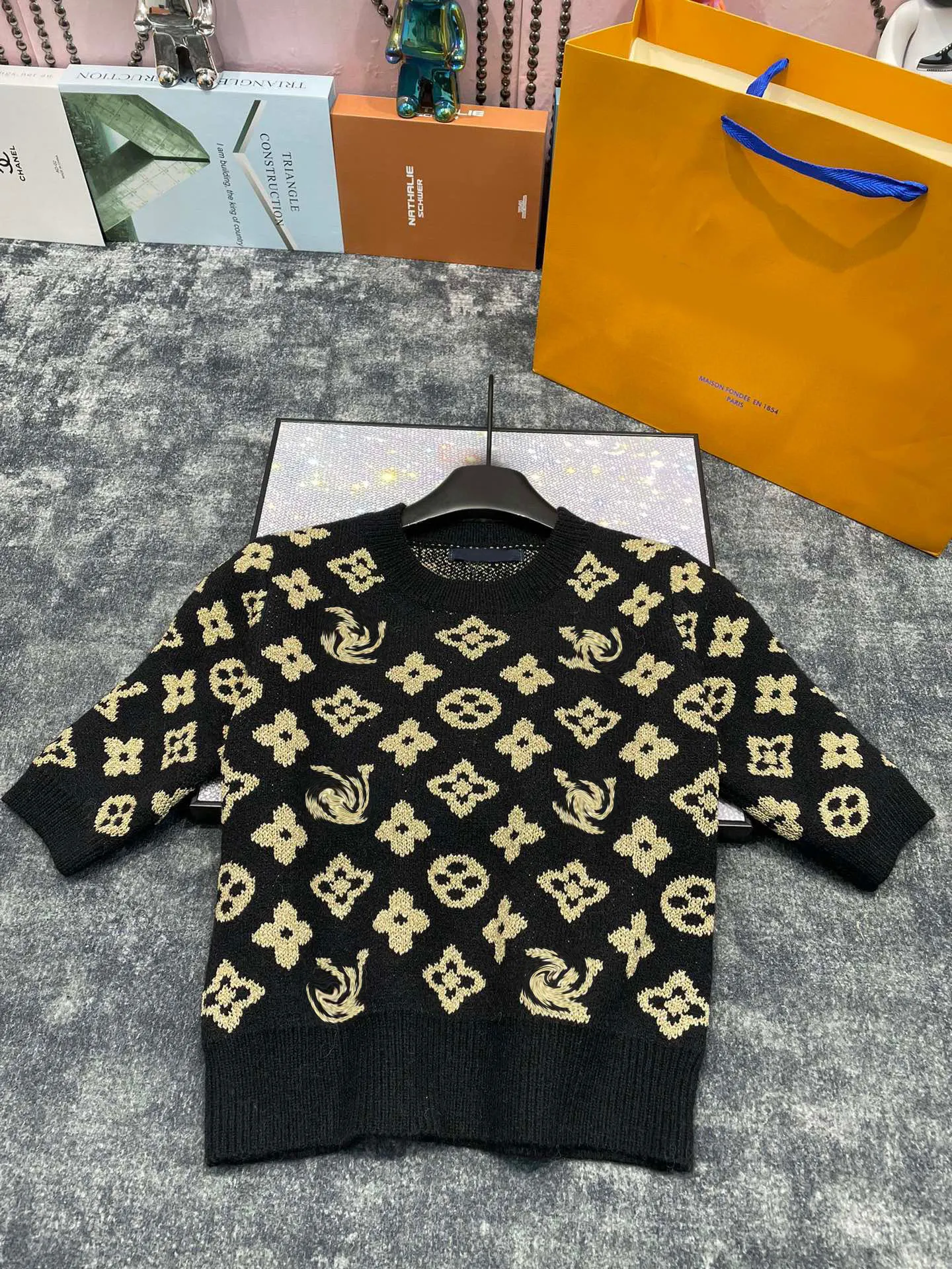 2024 Womens Designer Sweaters Casual Knit Dress Contrast Color