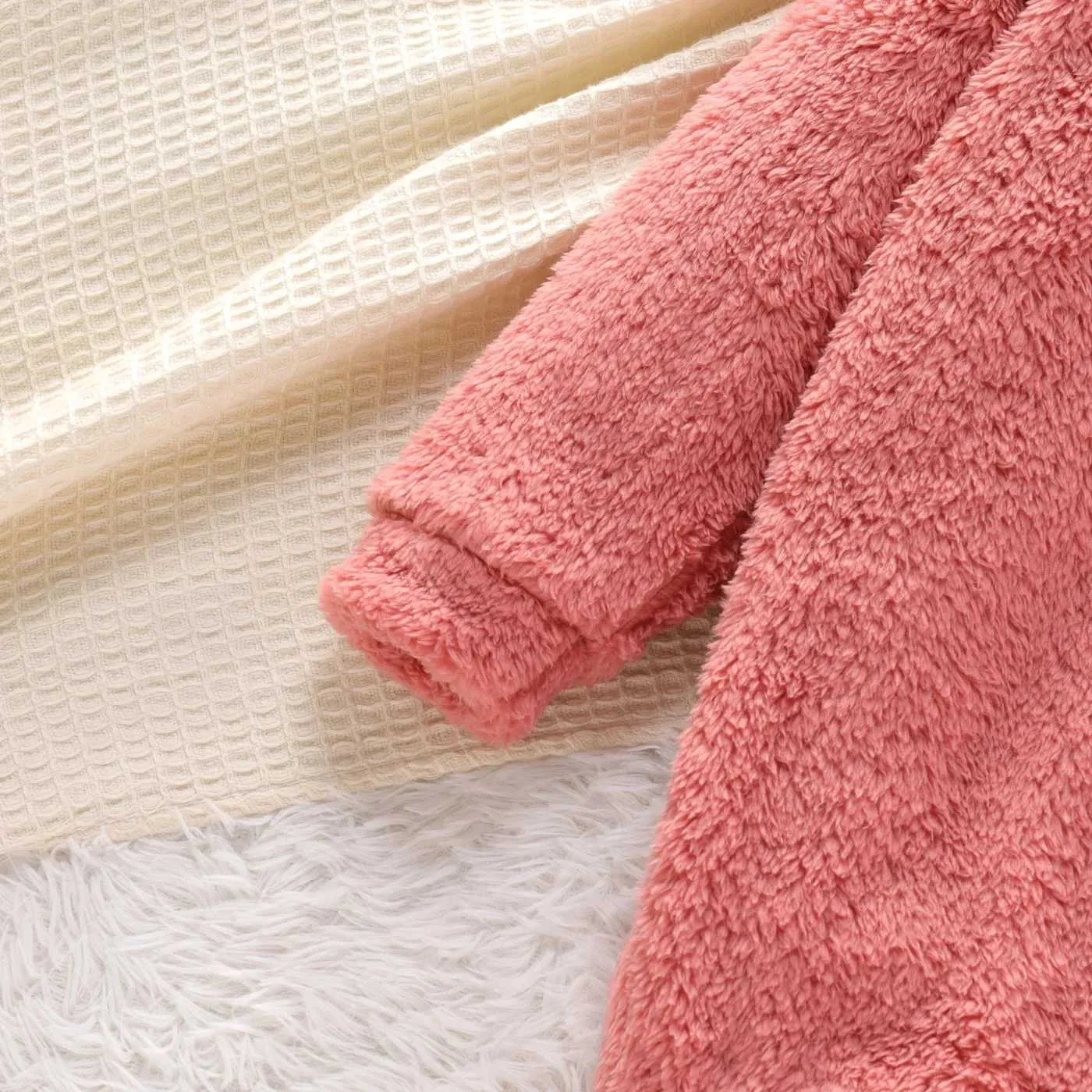 Meisjesjurken Peutermeisje Roze fleece-sweatshirtjurk met capuchon Zacht en comfortabel Perfect voor uitstapjes en dagelijks gebruik Basisstijl