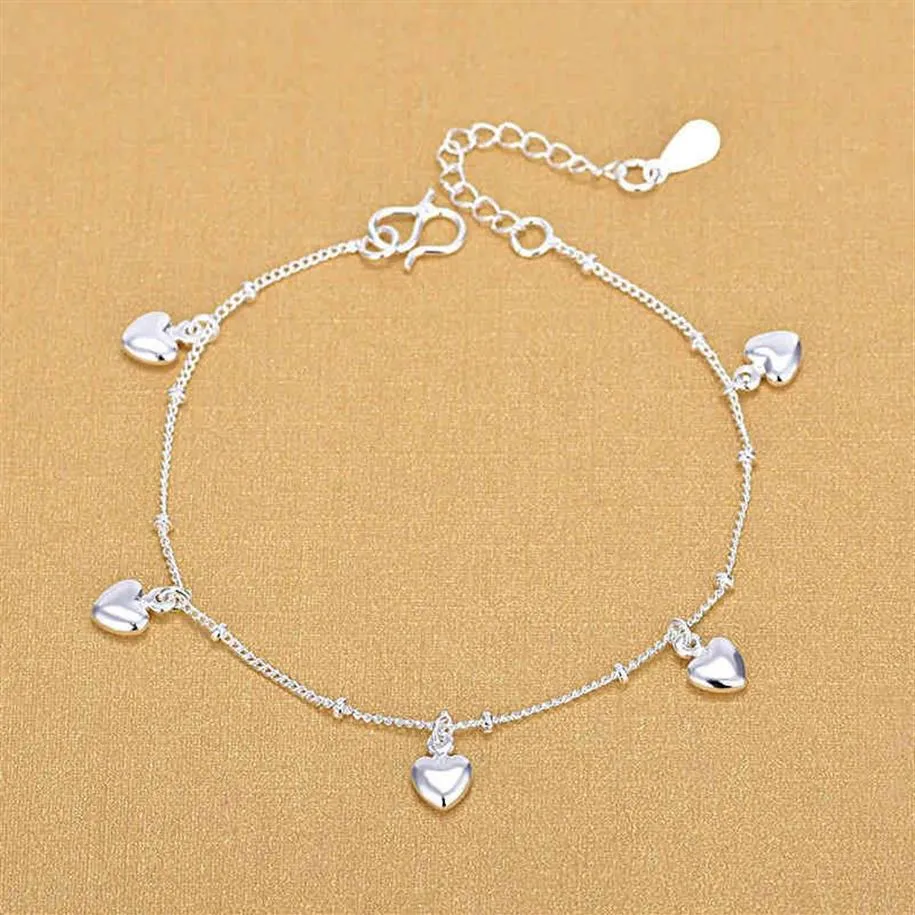 Bracelet de charme coeur charmant femelle pour femmes 925 cadeaux d'anniversaire en argent sterling bijoux 210507276