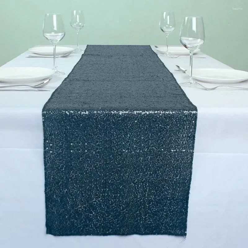 Table Runner 12" X 72" Navy Blue Sparkly Banquet Sequin Runners For Wedding Event Party Decoration