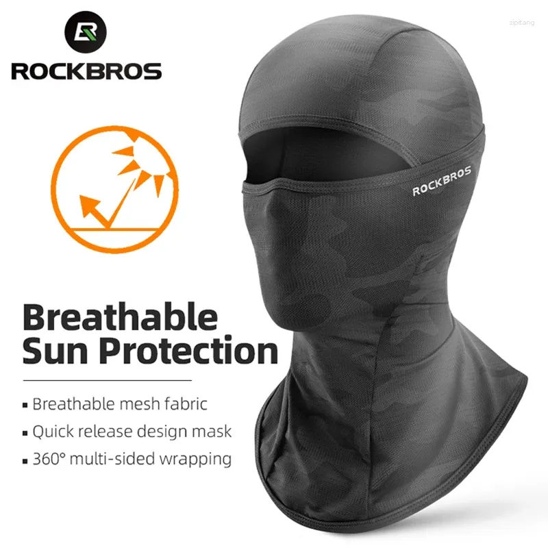 Bandanas Rockbros Official Mask Lce Silk Breathable Headwear UV Sun Protection Cycling Summer Balaclava Scarf Cool Face Masks