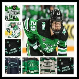 Ncaa 2020 UND College Hockey Jerseys Matt Kiersted Colton Poolman Cole Smith Kawaguchi Andrew Peski Jacob Bernard-Docker Tychonick Custom