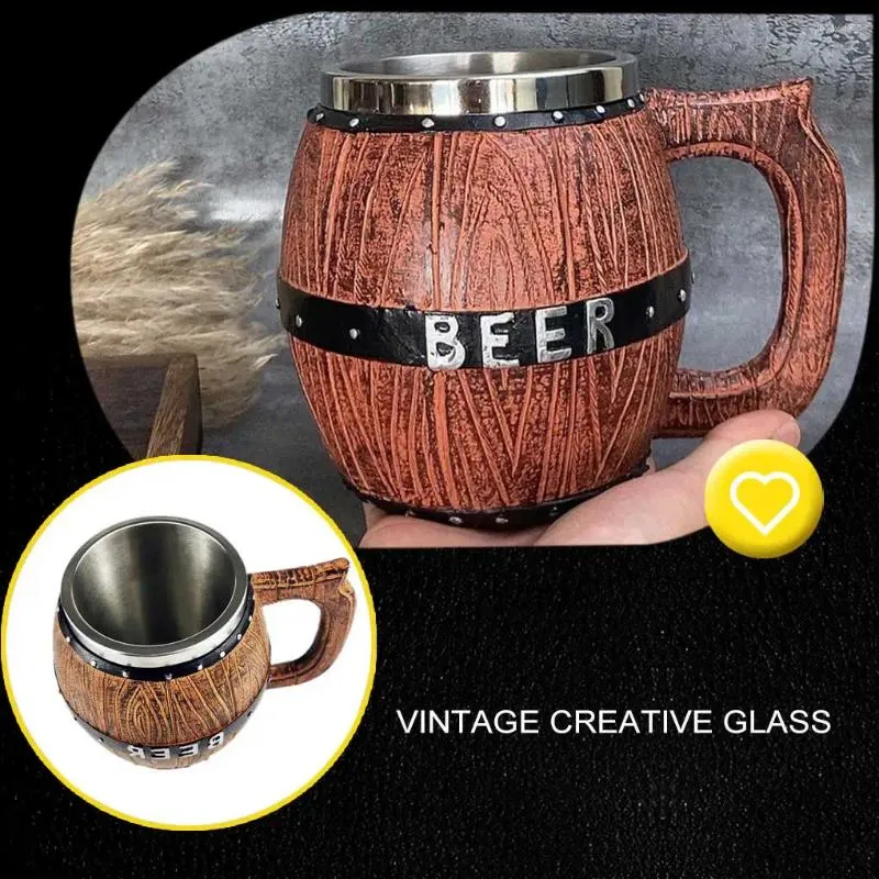 Tazze 2 pezzi Simulazione tazza di birra a forma di secchio tazza di grande capacità stile vintage rilievo vino bicchieri isolati per party bar