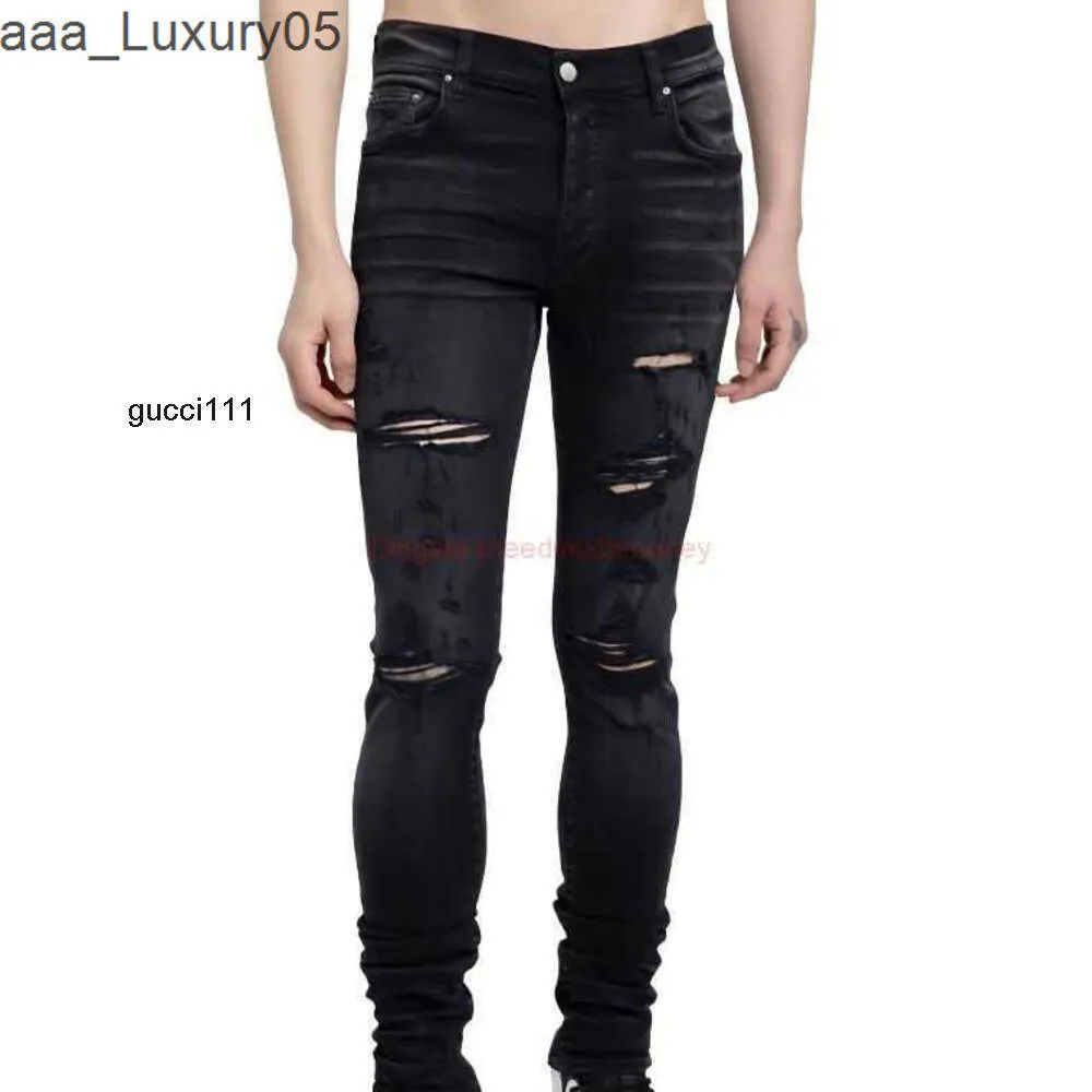 AMIRI AMIRLIES AMIRI RIPED AM AMI IMIRI AMIIRI AM DESIGNER ABBIGLIAMENTO ES JEANS DENIM PANTS ES Store di tendenza del negozio Jeans uomini in difficoltà per motociclette magro rock Reyh