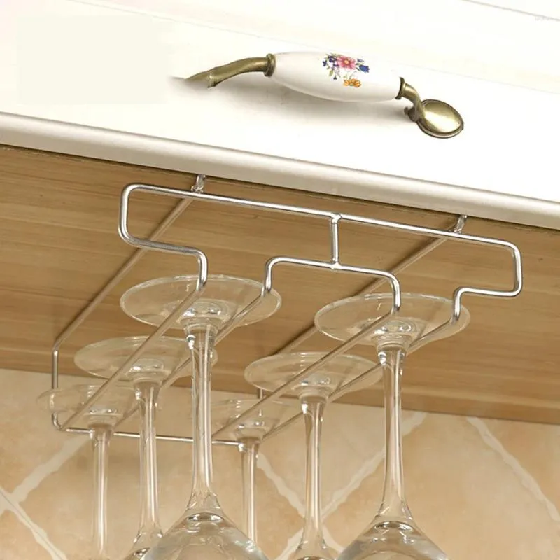 Kitchen Storage Durable Organizer Shelf Bar Goblet Stemware Holder Wine Glass Rack Hanging Cup Hanger